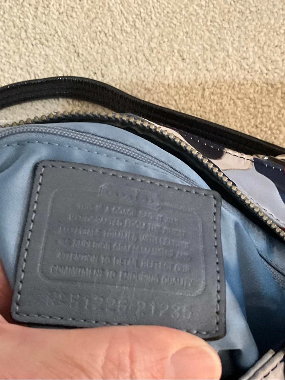 Coach Navy Red White Circle-Print Chain Handle bag purse